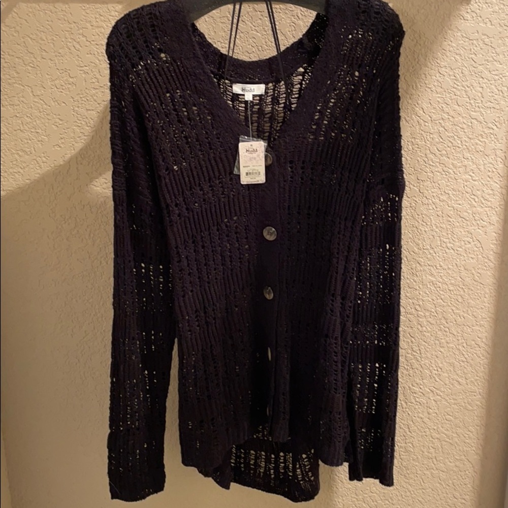 Women’s mudd black crochet sweater size XXL